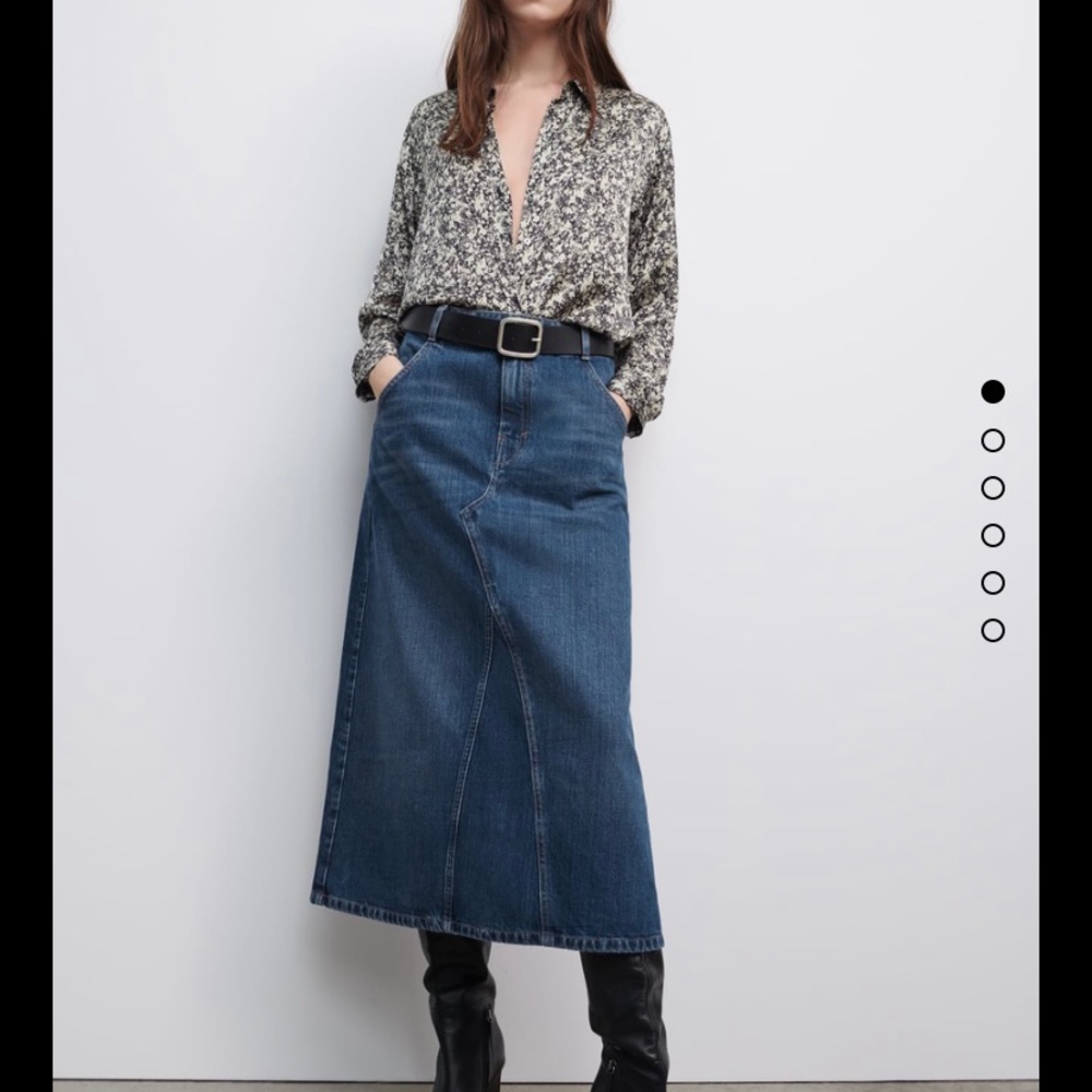 Zara Blue Denim Skirt